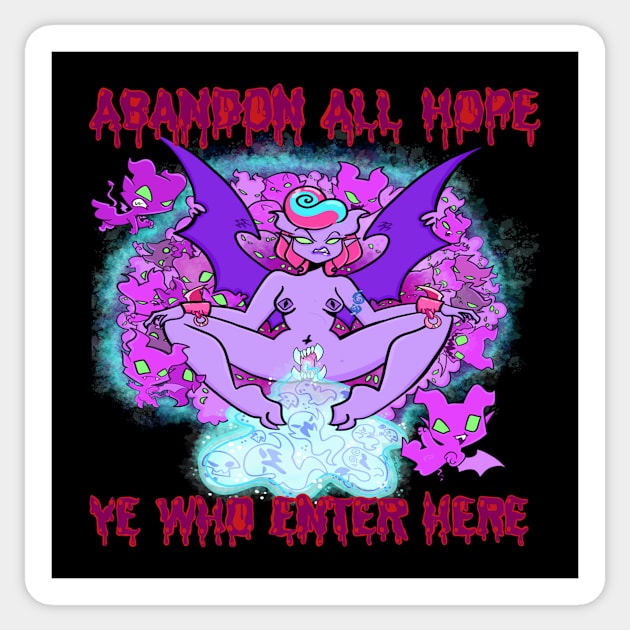 ABANDON ALL HOPE Sticker by SewGeekGirl